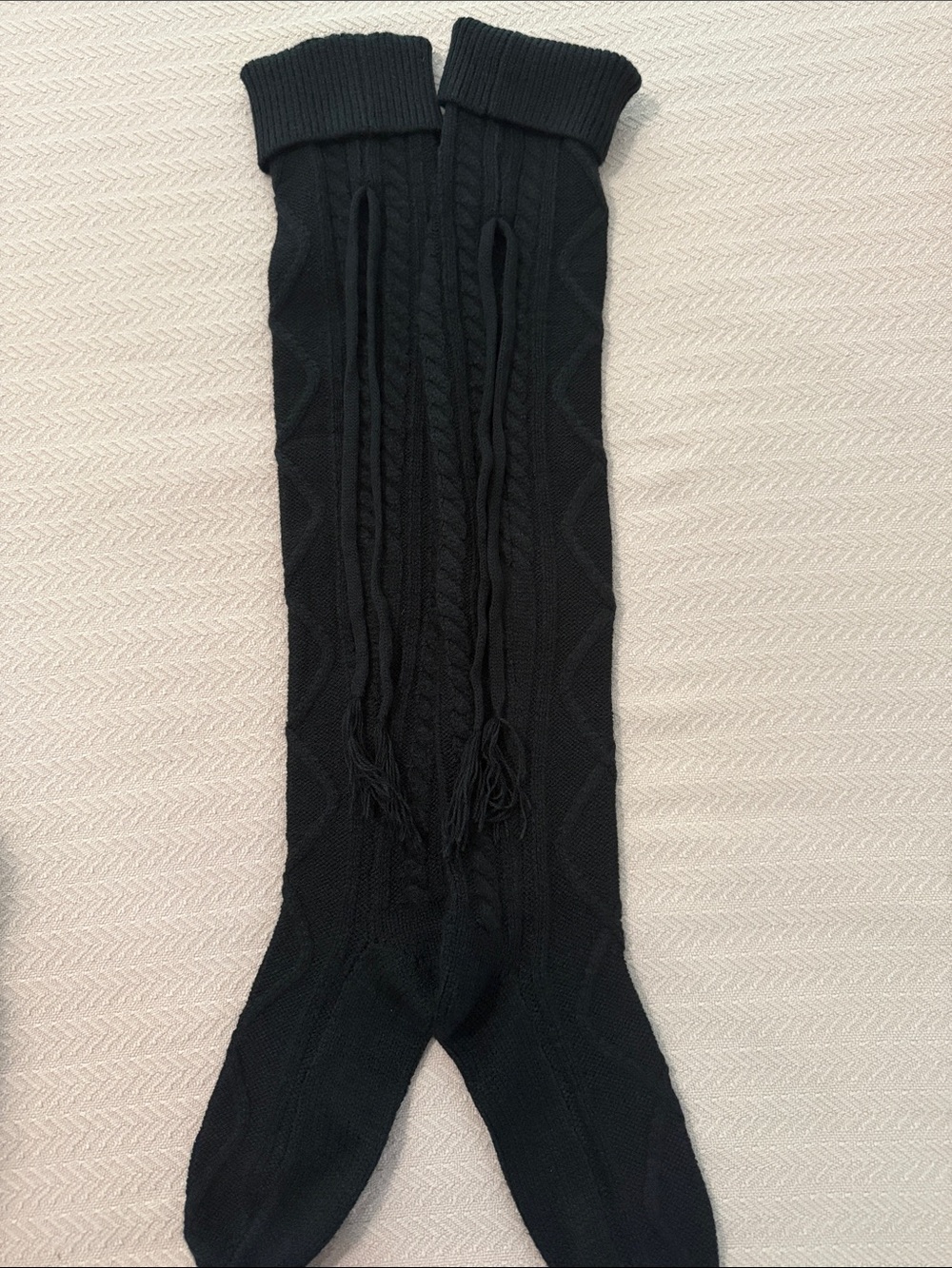 Grace & Lace Knit Over-the-Knee Thigh Alpine Socks Black
